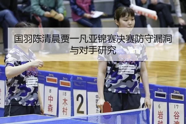 国羽陈清晨贾一凡亚锦赛决赛防守漏洞与对手研究